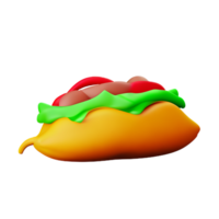 taco 3d rendering icon illustration png