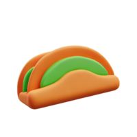 taco 3d rendering icon illustration png