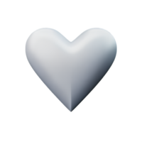 white heart 3d rendering icon illustration png