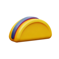 taco 3d rendering icon illustration png