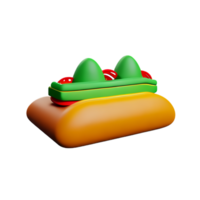 taco 3d rendering icon illustration png