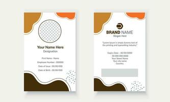 Professional, Modern, Unique Business ID Card Template for your own identity business. vector