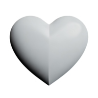 branco coração 3d Renderização ícone ilustração png