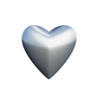 white heart 3d rendering icon illustration png