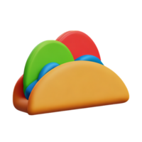 taco 3d rendering icon illustration png