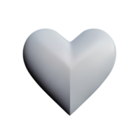 wit hart 3d renderen icoon illustratie png
