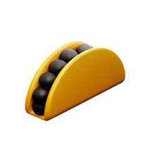 taco 3d rendering icon illustration png