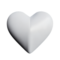 blanco corazón 3d representación icono ilustración png