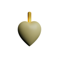 blanco corazón 3d representación icono ilustración png