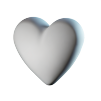 wit hart 3d renderen icoon illustratie png