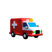 ambulância 3d Renderização ícone ilustração png