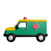 ambulância 3d Renderização ícone ilustração png