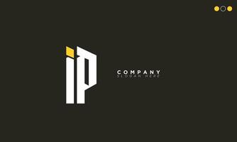 IP Alphabet letters Initials Monogram logo PI, I and P vector