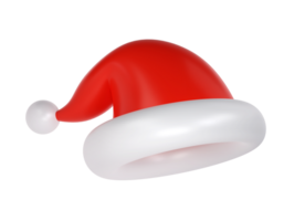 3d icoon Kerstmis de kerstman claus schattig hoed transparant achtergrond. nieuw jaar rood hoed voor babbelen Effecten Kerstmis karakter png