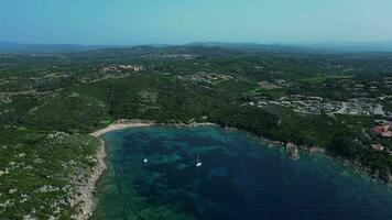 Aerial view of sea bay in Sardinia video