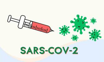 The Novel Corona Virus SARS-CoV-2, the virus causing COVID-19 detailed flat vector illustration.