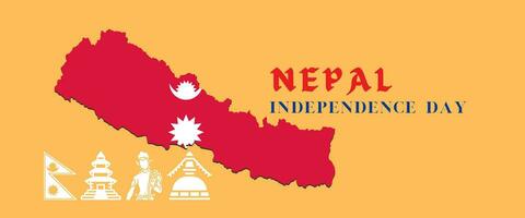 Nepal national day banner for independence day anniversary. Flag of Nepal and modern geometric retro abstract design. vector