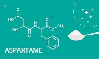 Aspartame is a low-calorie artificial sweetener that is approximately 100 times sweeter than sugar. Sweetener products vector