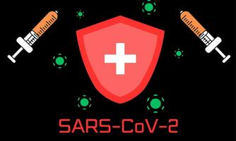 The Novel Corona Virus SARS-CoV-2, the virus causing COVID-19 detailed flat vector illustration.