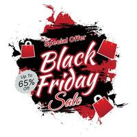 black friday sale banner design with grunge style. vector illustration