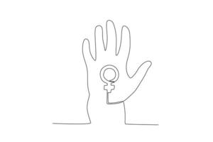 A hand with a female symbol vector