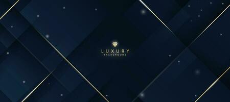 Luxurious dark blue background with sparkling gold and glitter. modern elegant abstract background vector