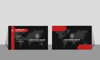 Red business card template vector