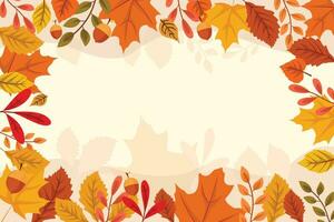 Autumn leaves background design template vector