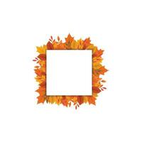 Autumn square frame vector design