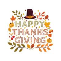 Happy thanksgiving autumn holiday background vector