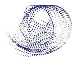 a blue and white abstract design with dots 9 shape, wave effect dot, snake logo,  symbol logo vector