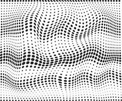 black color halftone dot pattern with wave shape background vector illustration