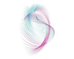 abstract halftone dots, abstract halftone dot wave vector illustration, illustration of a fingerprint