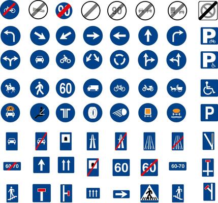 traffic signs obligation end of restriction or prohibition and general