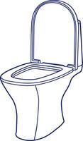 modern toilet wc in bathroom isolated vector