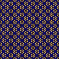 Seamless geometric pattern with golden symbols on dark blue background in art deco style. Vector print for fabric background