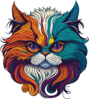 Colorful Cat Face Logo Concept with AI Generative png