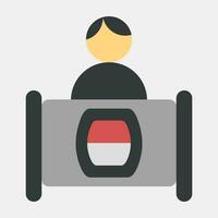 Icon voting booth. Indonesian general election elements. Icons in flat style. Good for prints, posters, infographics, etc. vector