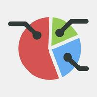 Icon pie chart. Indonesian general election elements. Icons in flat style. Good for prints, posters, infographics, etc. vector