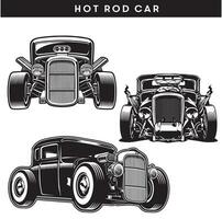 Hot rod vector illustration set