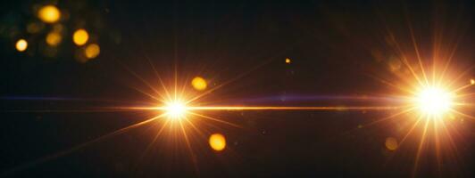 abstract of lighting for background. digital lens flare in dark background. AI generated photo