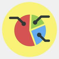 Icon pie chart. Indonesian general election elements. Icons in color mate style. Good for prints, posters, infographics, etc. vector