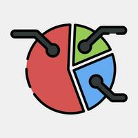 Icon pie chart. Indonesian general election elements. Icons in filled line style. Good for prints, posters, infographics, etc. vector