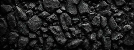 Black or dark gray rough grainy stone texture background. AI generated photo