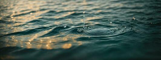 claro agua soltar con circular ondas. ai generado foto