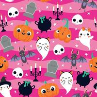 Seamless pattern for Halloween on a pink background vector