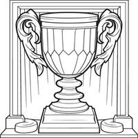 trophy coloring page vector