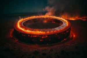 Ring of fire. AI generated photo