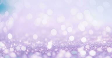 Beautiful festive background with sparkles and bokeh in pastel pearl and silver colors. Ai generative photo