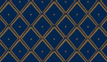 Argyle Seamless dark geometric pattern. Navy blue with thin golden dotted line. AI Generative photo